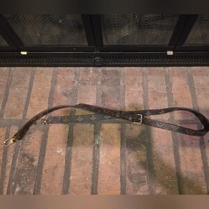 Stylish Brown Mono Patterned Crossbody Purse Strap